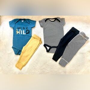 🐯 👶🏻 5 Piece BUNDLE bodysuit/pant baby outfits in size 3-6 months by Onesies!